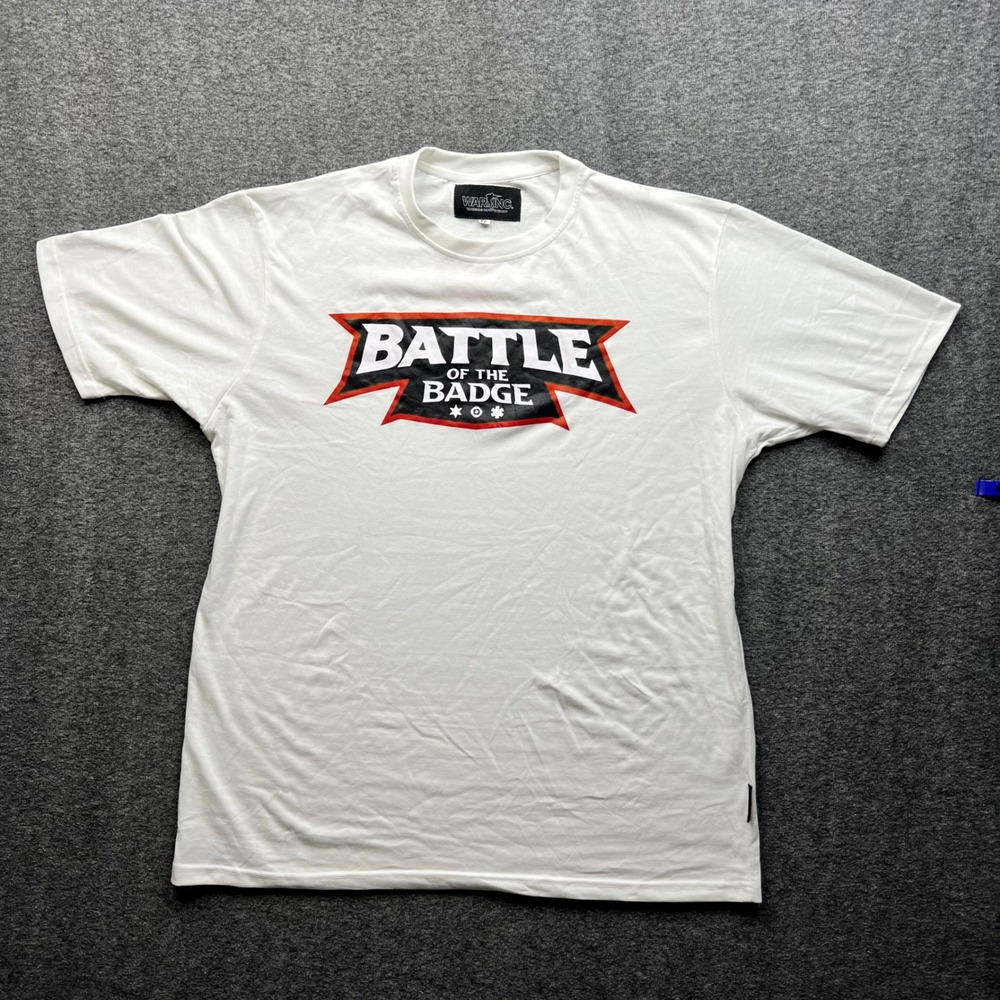 Warriors Always Ready T-Shirt‎ Mens XXL White  Battle of the Badge Fight 2 Win